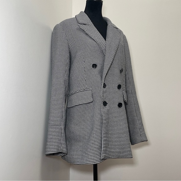 Favorite Daughter- THE PHOEBE BLAZER Black And White Houndstooth Size Medium - Picture 2 of 15